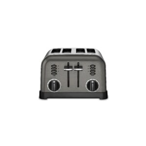 cuisinart cpt-180bks classic 4-slice toaster, black/stainless steel - certified refurbished
