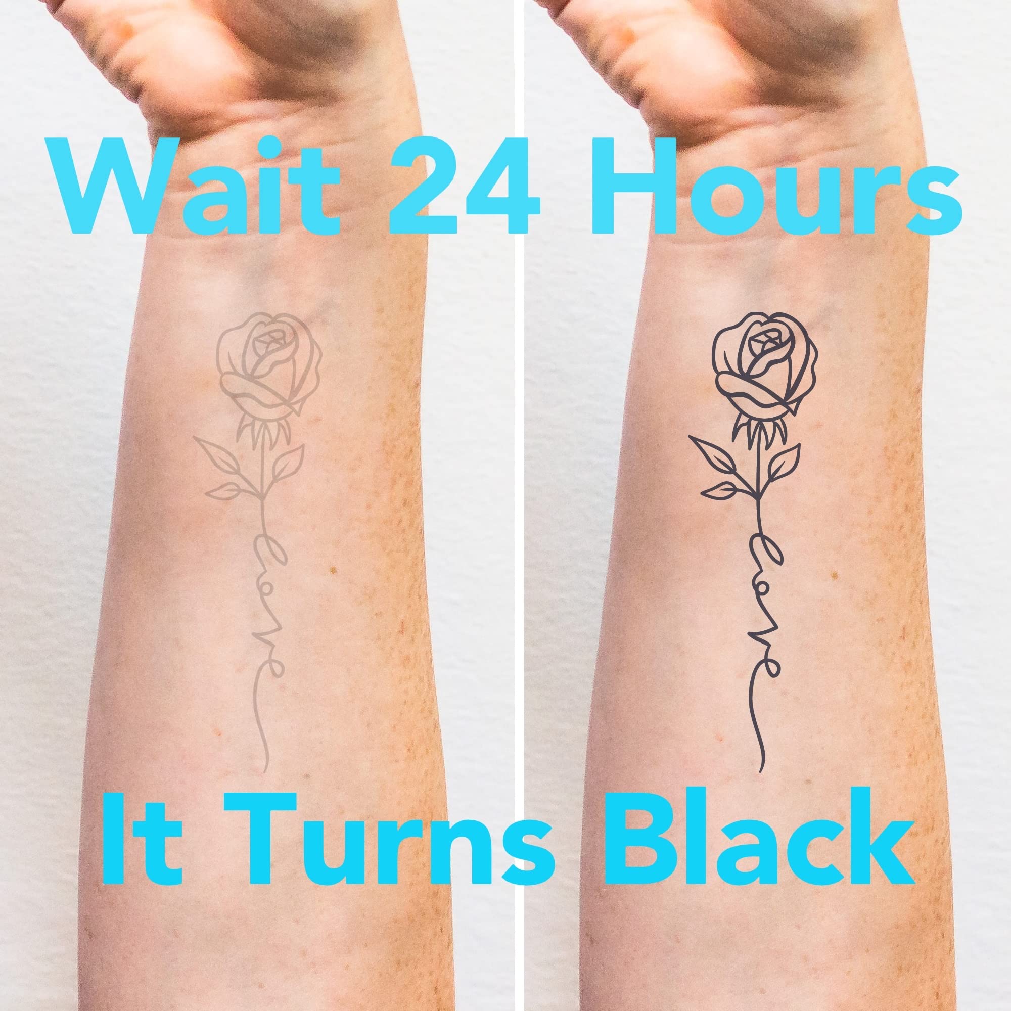 5X2Y Tattoo Tech, Long Lasting Temporary Tattoos, Last 1-2 Weeks, Waterproof, Semi Permanent Tattoo, Realistic look, No Adhesive, No reflection (Floral Cross)