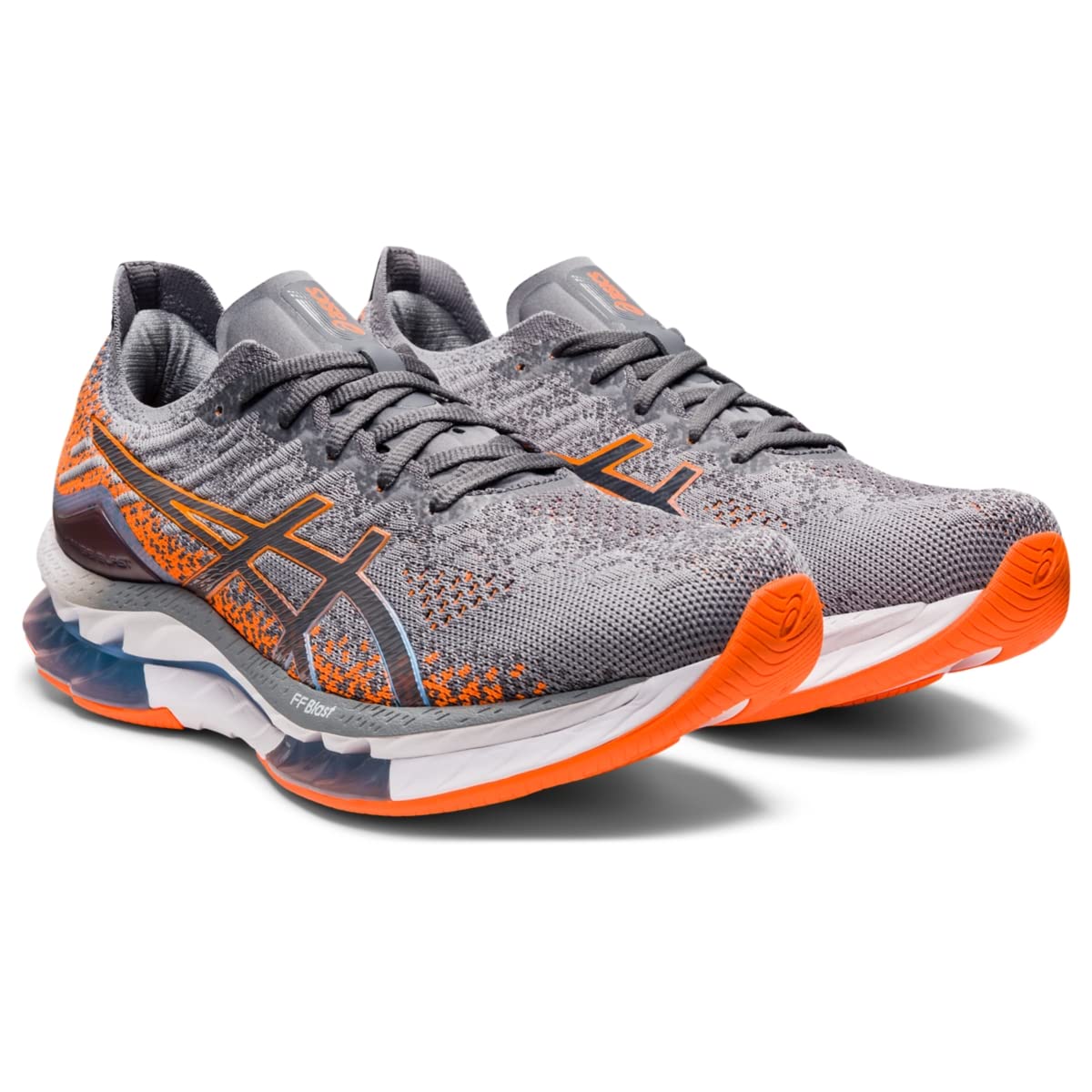 ASICS Men's Gel-Kinsei Blast Running Shoes, 14, Sheet Rock/Shocking Orange