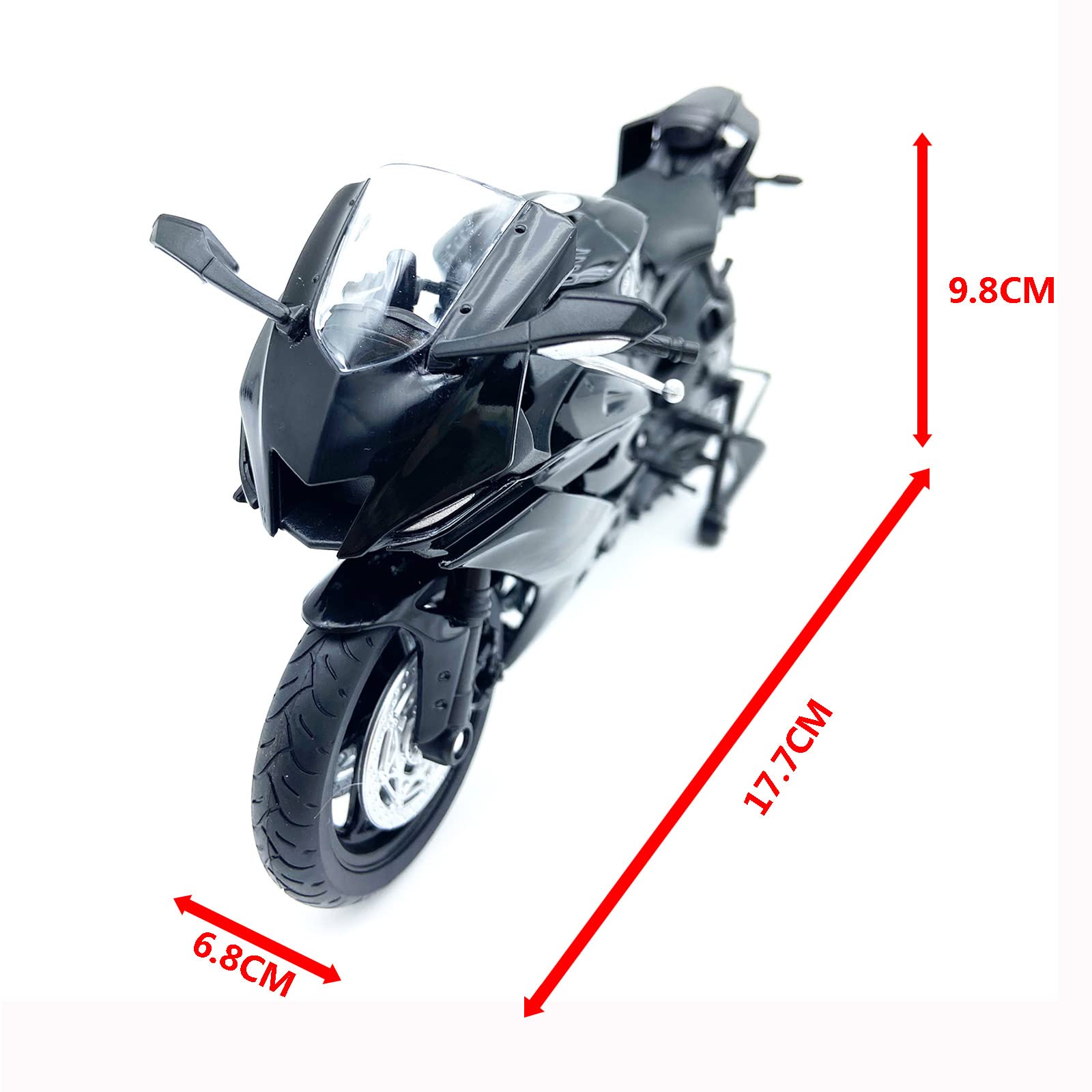 DWL 1/12 Scale Motorcycle Model Die cast Metal with Plastic Parts Motorcycle Yamaha 2020 YZF-R6 (Black)