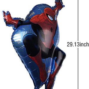 5PCS Superhero Spiderman Party Shape Foil Balloons For Kids Birthday Party Decorations