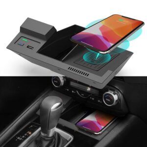 carqiwireless wireless car charger for mazda cx5 2017-2024 2023 accessories, wireless phone charging pad for cx-5 2018 2019 2020 2021 2022