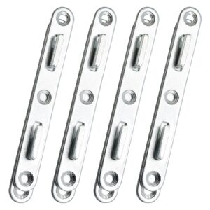 bokwin 4 pcs wood bed rail connecting fittings，5 inch thicken bed rail fasteners zinc round bed hook