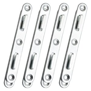 BokWin 4 PCS Wood Bed Rail Connecting Fittings，5 Inch Thicken Bed Rail Fasteners Zinc Round Bed Hook