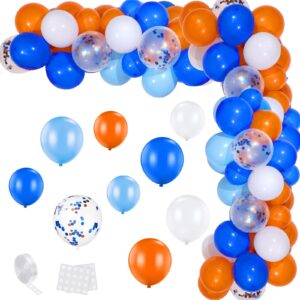 110 pcs orange and blue balloons garland kit war party balloon 10 inch orange blue white latex balloons 12 inch orange blue confetti balloons for kids target sign birthday party supplies