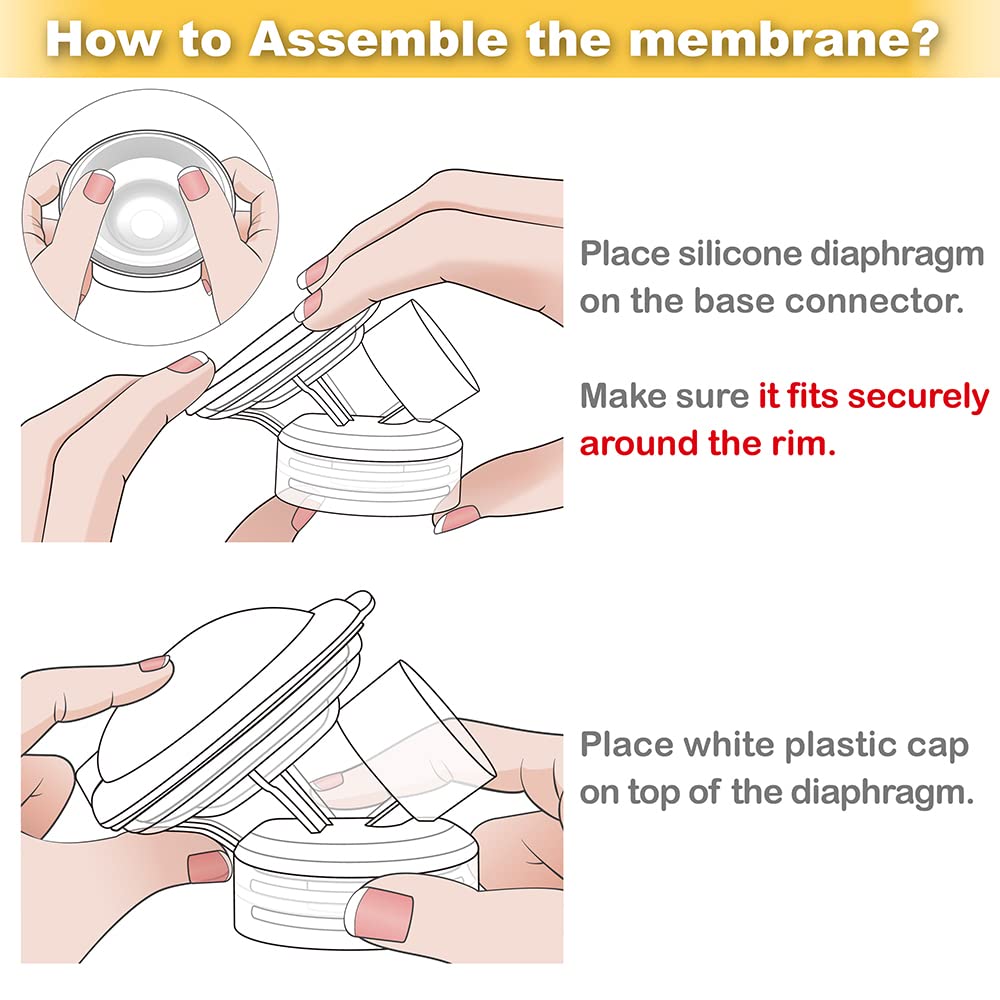 Nenesupply Connectors Compatible with Medela Personal Fit Flex Connector. Work with Pump in Style Maxflow Freestyle Flex Swing Maxi Breastpumps Not Original Medela Pump Parts. Incl. Membrane and Valve