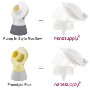 Nenesupply Connectors Compatible with Medela Personal Fit Flex Connector. Work with Pump in Style Maxflow Freestyle Flex Swing Maxi Breastpumps Not Original Medela Pump Parts. Incl. Membrane and Valve