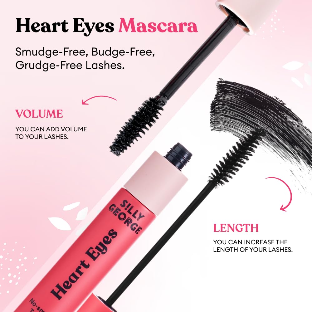 Silly George Heart Eyes Mascara | Smudge-Free, Budge-Free, Grudge-Free Lashes, Cruelty Free & Vegan