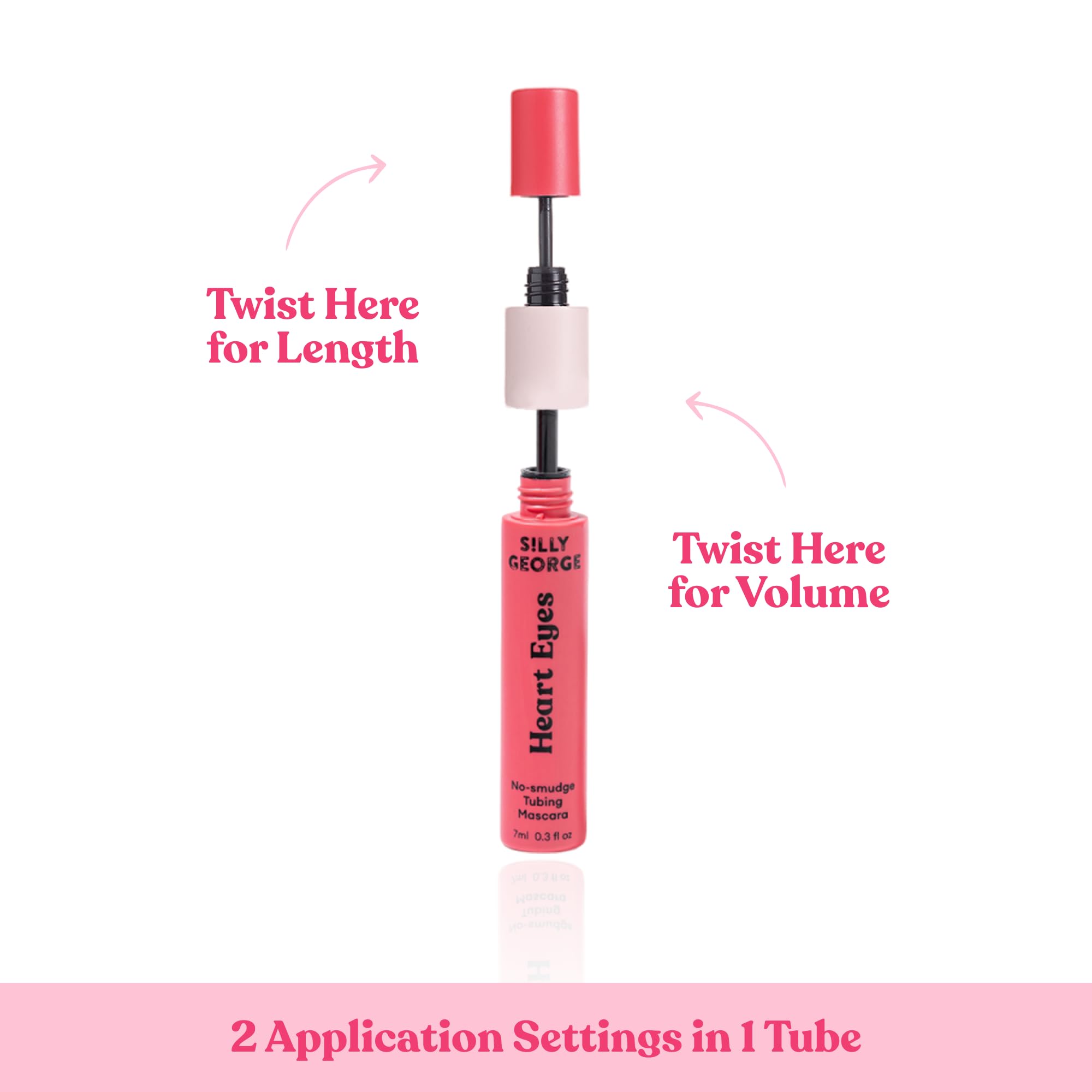 Silly George Heart Eyes Mascara | Smudge-Free, Budge-Free, Grudge-Free Lashes, Cruelty Free & Vegan