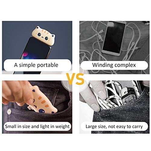 Small Cute Portable Charger, 2 pcs Cute Cat Mini Power Bank with LED Night Light External iOS Portable Phone Charger Battery Pack Emergency Cute Battery Pack Compatible with iPhone 14 (iOS Lightning)