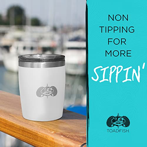 Toadfish Non-tipping 10oz Double Wall Insulated Stainless Steel Rocks Tumbler w/Easy Slide Lid - Teal