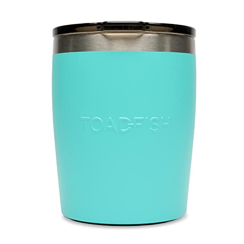 Toadfish Non-tipping 10oz Double Wall Insulated Stainless Steel Rocks Tumbler w/Easy Slide Lid - Teal