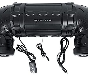 Rockville RATV80L Bluetooth Dual 8" Powered 600w ATV/UTV/Marine Speaker w/LED