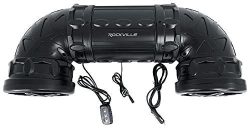 Rockville RATV80L Bluetooth Dual 8" Powered 600w ATV/UTV/Marine Speaker w/LED