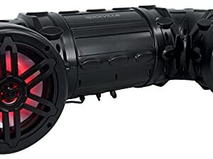 Rockville RATV80L Bluetooth Dual 8" Powered 600w ATV/UTV/Marine Speaker w/LED