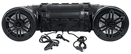 Rockville RATV80L Bluetooth Dual 8" Powered 600w ATV/UTV/Marine Speaker w/LED