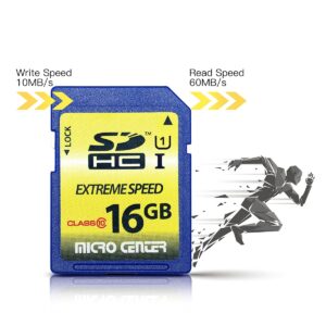 16GB Class 10 SDHC Flash Memory Card Full Size SD Card USH-I U1 Trail Camera Memory Card by Micro Center (5 Pack)