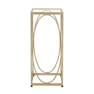 christopher knight home bennion end table, champagne gold + clear