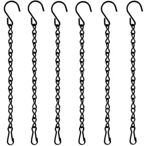 6 pack 9.5 inch hanging chain for bird feeders, planters, lanterns, wind chimes, billboards, chalkboards and ornaments (black)