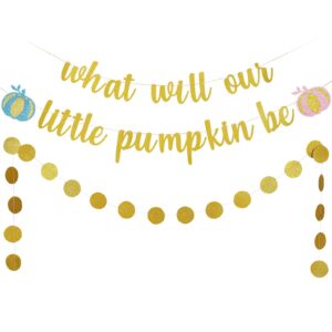 gold glitter what will our little pumpkin be banner little pumpkin baby shower banner, little pumpkin gender reveal banner for fall little pumpkin baby shower decorations