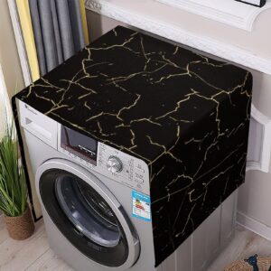 black marble pattern washing machine dryer top cover refrigerator fridge dust-proof cover with storage pockets bags sunscreen cover kitchen christmas decor