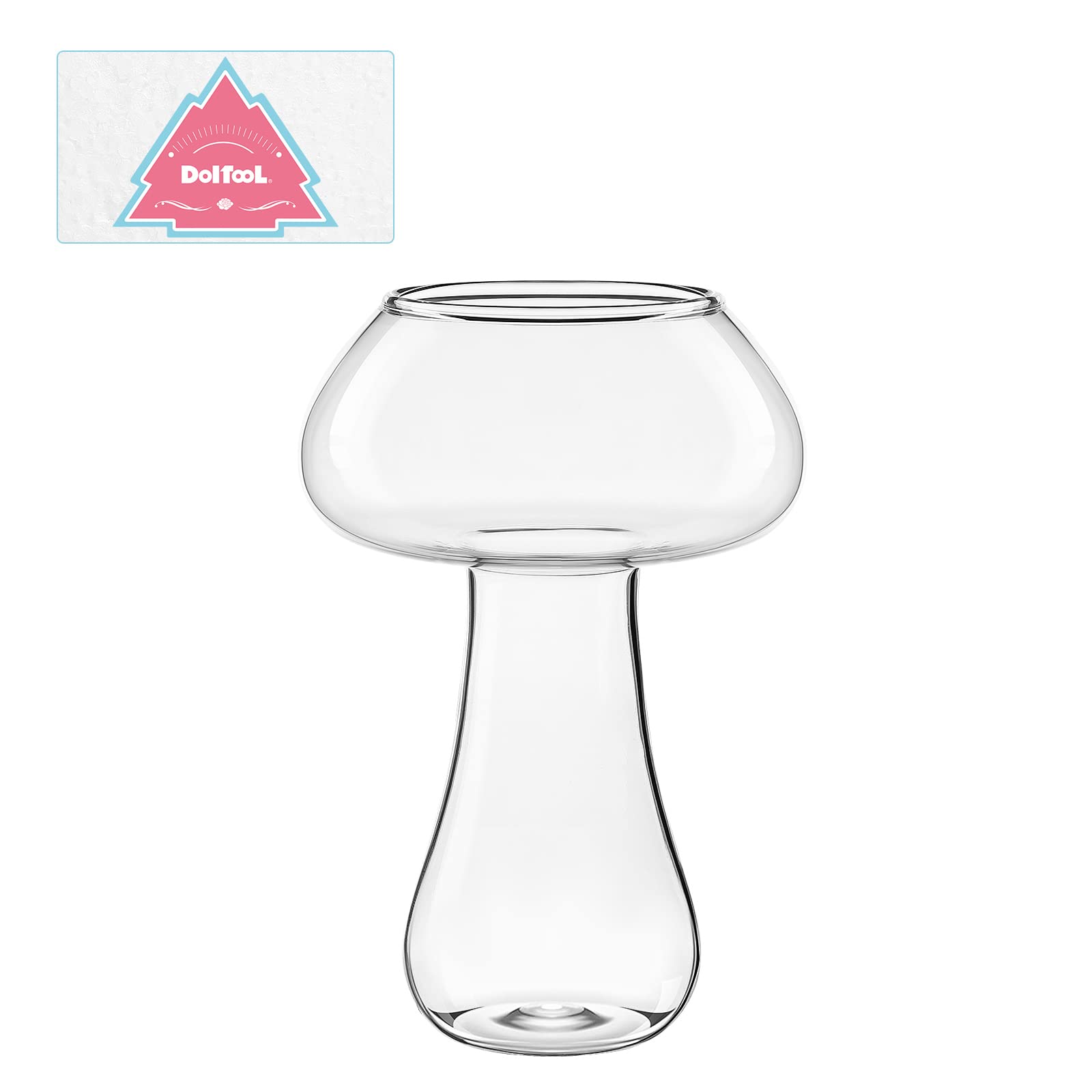 DOITOOL Mushroom Glasses Creative Mushroom Shaped Cocktail Glass Glass Goblet 280ML Mushroom Cocktail Glass Cup Wine Glasses for Party Novelty Mushroom Glasses Drinking for Bar Home