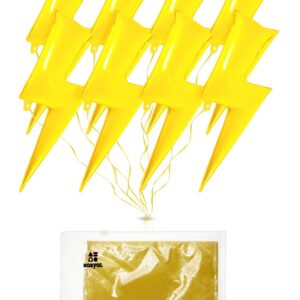 8 Pieces 36 Inch Yellow Lightning Bolt Balloons Large Flash Foil Party Balloons Foil Balloons for Birthday Party, Wedding, Baby Shower Decorations