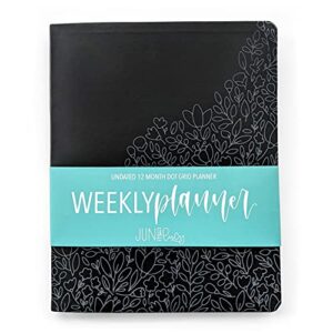 weekly planner - cute dot bullet paper planner notebooks and journal for women by june and lucy: undated 12 month dot grid appointment planner, calendar & personal organizer for women