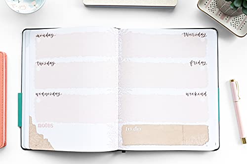 Weekly Planner - Cute Dot Bullet Paper Planner Notebooks and Journal for Women by June and Lucy: Undated 12 Month Dot Grid Appointment Planner, Calendar & Personal Organizer for Women