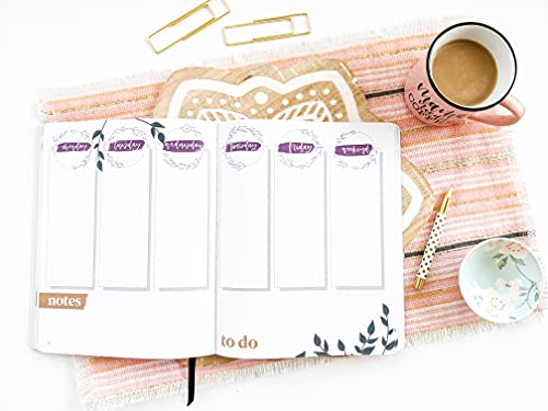 Weekly Planner - Cute Dot Bullet Paper Planner Notebooks and Journal for Women by June and Lucy: Undated 12 Month Dot Grid Appointment Planner, Calendar & Personal Organizer for Women