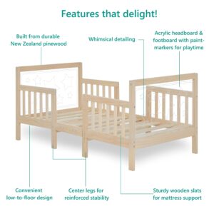 Dream On Me Star 3 in 1 Convertible Toddler Bed in Vanilla Oak, Converts to Chair&Table, Non-Toxic Finish, JPMA Certified, Made of Durable & Sustainable Pinewood