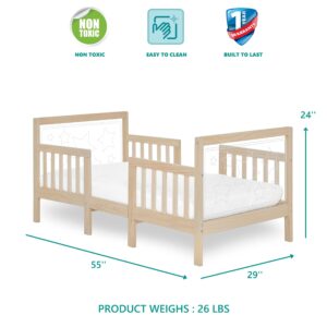 Dream On Me Star 3 in 1 Convertible Toddler Bed in Vanilla Oak, Converts to Chair&Table, Non-Toxic Finish, JPMA Certified, Made of Durable & Sustainable Pinewood