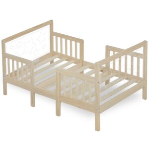 Dream On Me Star 3 in 1 Convertible Toddler Bed in Vanilla Oak, Converts to Chair&Table, Non-Toxic Finish, JPMA Certified, Made of Durable & Sustainable Pinewood