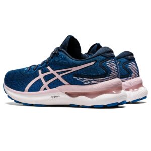 ASICS Women's Gel-Nimbus 24 Running Shoes, 9, French Blue/Barely Rose