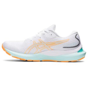 asics women's gel-cumulus 24 running shoes, 6.5, white/orange pop