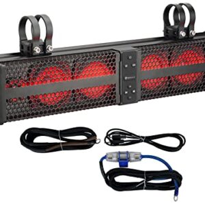 Rockville XBAR-24 24" ATV/UTV Soundbar Bluetooth Speaker System w LED + Wire Kit, Black