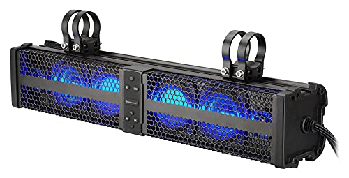 Rockville XBAR-24 24" ATV/UTV Soundbar Bluetooth Speaker System w LED + Wire Kit, Black