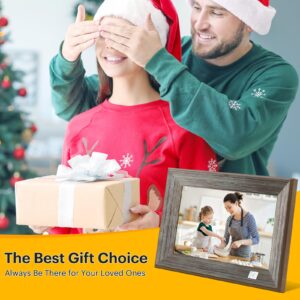 KODAK WiFi Digital Picture Frame, 10.1 Inch 1280 * 800 Resolution Touch Screen with 32GB Storage,Effortless to Set up,Share Video and Photos via E-Mail or App-Gift for Friends and Family (Grey Wood)