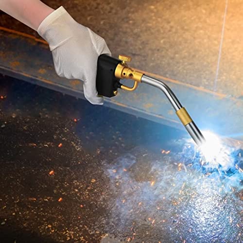 High Intensity Propane Torch Head, Adjustable Flame Welding Torch with Self Ignition, for MAPP/MAP Pro/Propane Gas, Portable Hand Trigger Start Torch for Gas Welding/Searing Steak