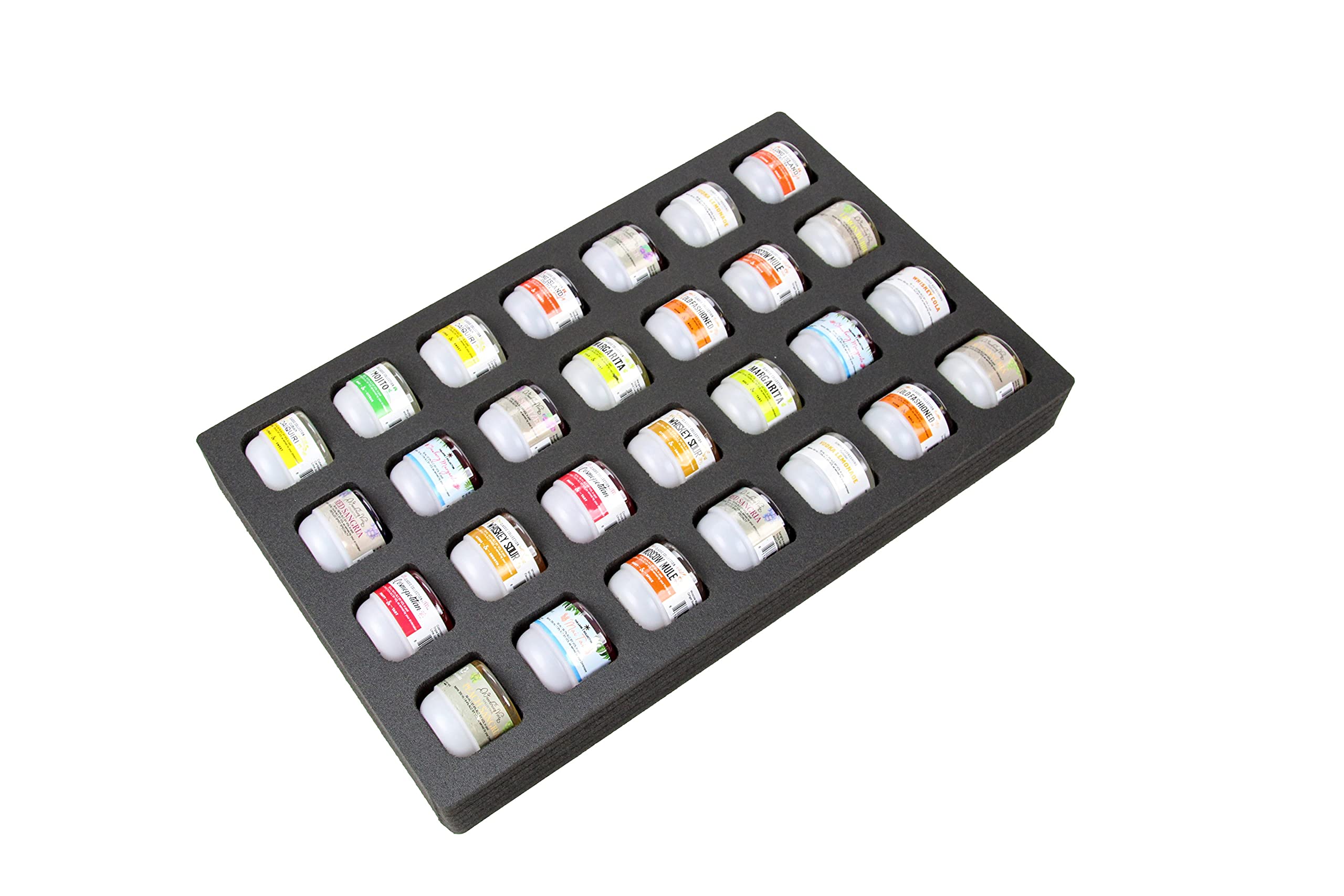 Polar Whale 2 Cocktail Capsule Drawer Organizers Tray Insert Compatible with Keurig DrinkWorks Pods for Kitchen Home Bar Party Waterproof Washable Black Foam 28 Compartment 12.75 x 20.25 Inches