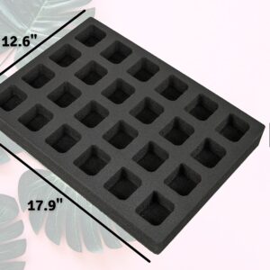 Polar Whale 4 Cocktail Capsule Drawer Organizers Tray Insert Compatible with Keurig DrinkWorks Pods for Kitchen Home Bar Party Waterproof Washable Black Foam 24 Compartment 12.6 x 17.9 Inches