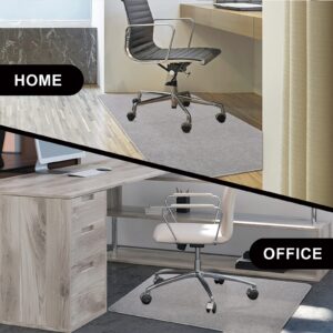 SHIEN Edging Office Chair Mat for Hardwood&Title Floor, 55"x35" Computer Gaming Rolling Chair Mat for Home Office Hardwood Floor, Anti-Slip Low Pile Under Desk Rug, Large Floor Protector (Light Grey)