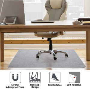 SHIEN Edging Office Chair Mat for Hardwood&Title Floor, 55"x35" Computer Gaming Rolling Chair Mat for Home Office Hardwood Floor, Anti-Slip Low Pile Under Desk Rug, Large Floor Protector (Light Grey)