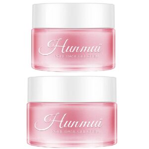 2pcs hunmui face primer pore base gel cream cover pores water embellish skin silky finish primer, remove oils isolating pore light weight primer natural make up to flawless face firming moisturizers