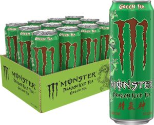 monster dragon iced green tea, 23 fl oz (pack of 12)