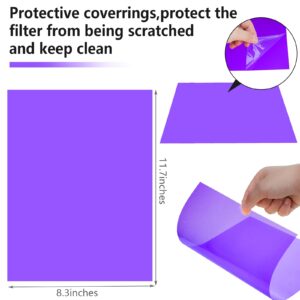9 Pack Gel Filter Colored Correction Gel Light Filter Transparent Color Film Plastic Sheets, 11.7 by 8.3 Inches (Purple)