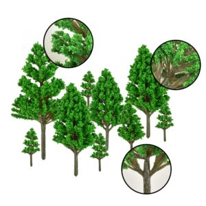 LUEYAO Mini Model Miniature Trees Mixed Train Scenery Architecture Trees Fake Trees for DIY Crafts Building Model Scenery Landscape Green 1.2-3.9 inch 20 PCS