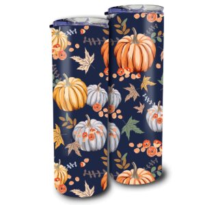 falo 20 oz stainless steel pumpkin tumbler festival pumpkin fall lover tumbler gift for women for mom