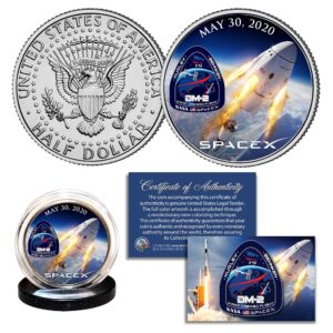 merrick mint space x falcon 9 rocket carrying first ever crew us jfk kennedy half dollar coin