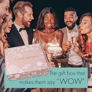 Luxe England Gifts Happy Birthday Box for Women – Luxury Gift Baskets for Her Birthday Designed in Britain – High-end Unique Birthday Gifts for Women Best Friend, Sister, Daughter, Mom